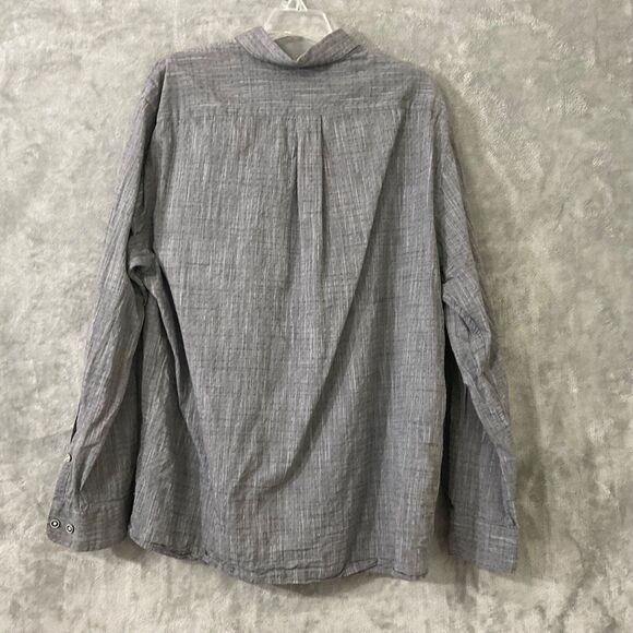ROWM  Button Down collar shirt Men’s XL gray bloke core textured Geometric - Picture 3 of 8